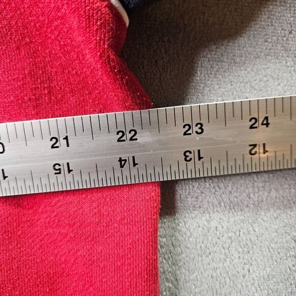 Vintage Faded Glory Sweater Mens Medium Red 1/4 Zip Up Long Sleeve Pullover - Picture 6 of 10